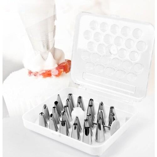 A Set of Styles Silk Flower Tool Stainless Steel Sliver Cake Nozzles Dessert Cream Cookie Cupcake Decorating Mouth Piping Pastry