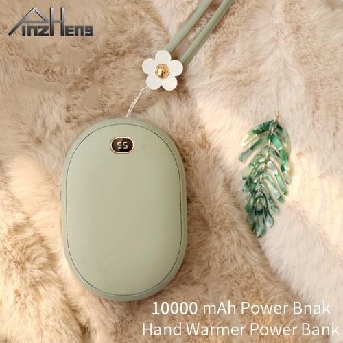 PINZHENG 10000 mAh Heater Hand Mini Warmer Power Bnak For Xiaomi Huawei iPhone Mini Power Bank Type-c Rechargeable Hand Warmer