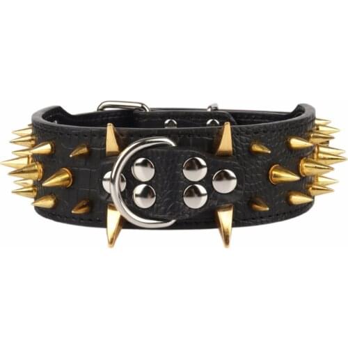 PipiFren Big Dogs Collars Spiked Accessories Supplies For A Large Dog Necklace Pets Collar pitbull accessoire chien produits