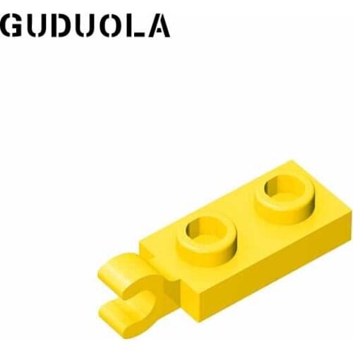 Guduola Plate 63868 1 x 2 with Horizontal Clip on End MOC Building Block Education Toys Parts Education DIY For Kid 80pcs/LOT