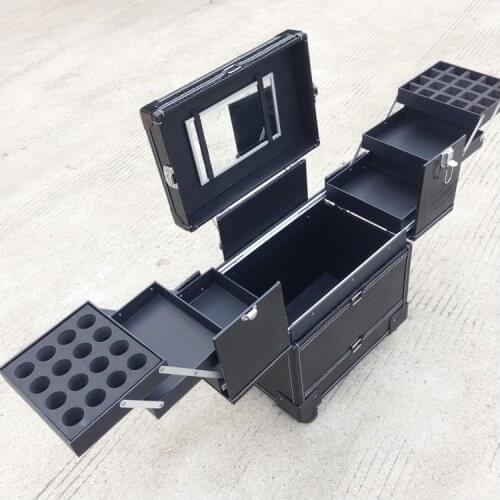 Professional Cosmetic Case Large Capacity Rolling Wheels Makeup Suitcase Foldable Beauty Beauty Nail Manicure Trolley Toolbox