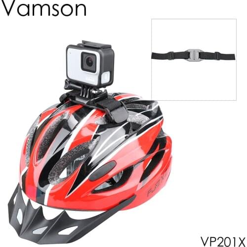 Vamson Adjustable Bike Helmet Strap Head for GoPro Hero 7/6/5/4 Belt Mount Holder Adapter for OSMO Action Xiaomi Yi 4K VP201X