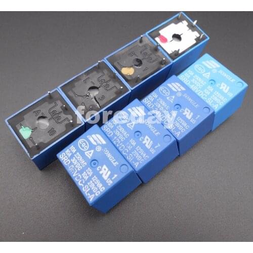 400PCS NEW SONGLE Power Relay SRD-12VDC-SL-A PCB 4 Pins BLUE SRD 05V 12V 24V 48V DC-SL-A Relays 400PCS/LOT Components *FD382-385