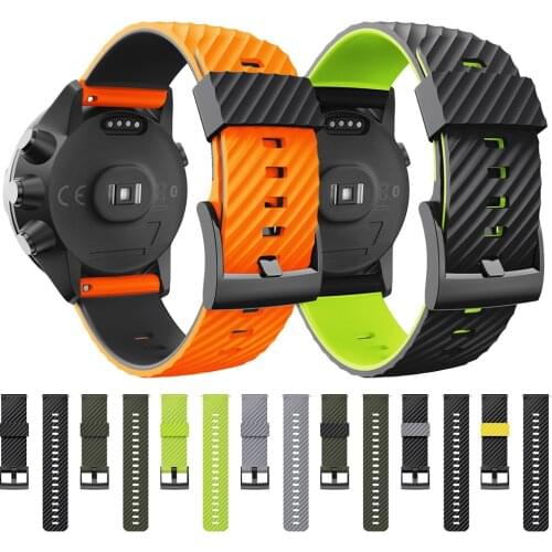 24mm Sports Silicone Strap For SUUNTO 9 BARO SUUNTO9 WristBand For Suunto 7/D5 Watch Band Watchand Bracelet Replace Accessories