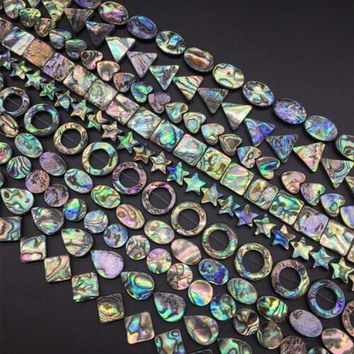 DIY Shell Earring Charms Beads For Jewelry Making Natural Abalone Shell Bulk Bead Geometry Beaded Accessories Handmade Materials