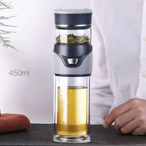 Double wall Glass Water Bottle Tea Filter Separation Leak Proof Portable Mug Car Office Travel Coffee Men Business Cup Gourde