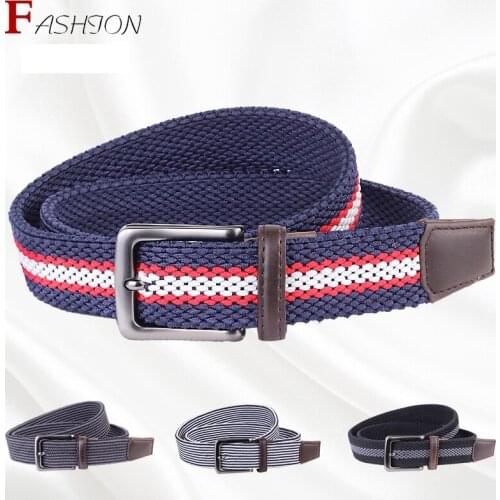Unisex women men jeans dress cacual Braided Elastic Stretch Belt