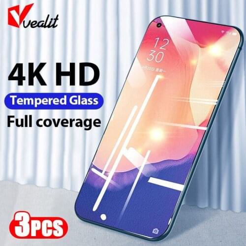 3pcs 4K HD Tempered Glass for OPPO Realme 8 7 6 Q3 Q2 X50 Pro X7 Max C11 C17 C21 C21Y C25S C12 Screen Protector Realme GT Neo