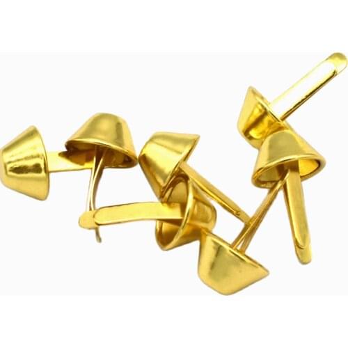 Studs Claw Nailhead Rivet Spike Flat Cone Gold Iron Making Hardware Purse Handbag Craft Bag Leather Shoes DIY Accessories 50pcs