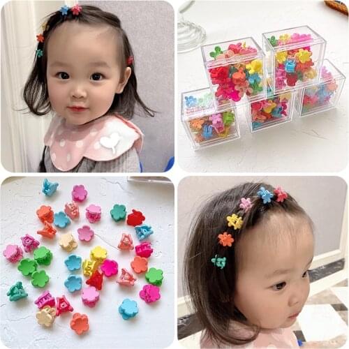 35Pcs/Set Children Cute Colors Cartoon Flower Crown Star Small Hair Claws Baby Girls Lovely Claw Clips Kids Hair Accessories