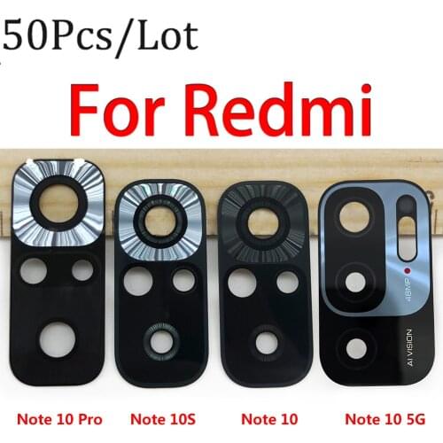 50Pcs，New Rear Back Camera Glass Lens Cover For Redmi Note 10 Pro / Note 10S / Note 10 With Adhesive Sticker Replacement Repair