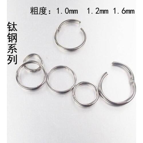 1 Piece Hinged Septum Clicker Segment Hoop Nose Ring Lip Ear Cartilage Ear Helix Body Piercing Jewelry Surgical Steel Ring Hoop