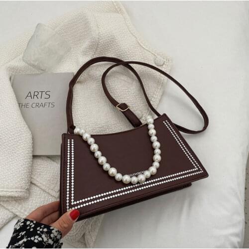 2021 Fashion Simple Solid Color Handbags For Women Designer Chain Female Shoulder Bag Pu Leather Crossbody Bag Square Purses