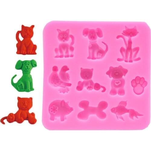 3D Silicone Mold Non-stick Cake Decoration Tool Food Grade DIY Geometric Three-dimensional Animal Collection DIY Jewelry Mold