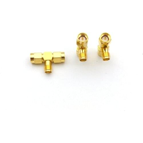 50pcs RF Coax SMA Female to Dual SMA Male Triple T RF Coaxial connector New