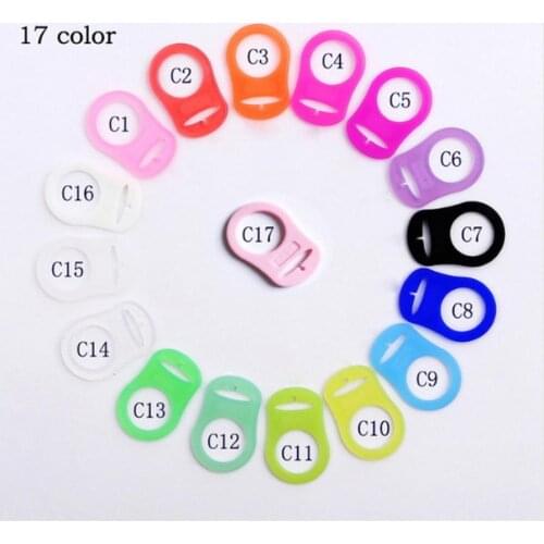500pcs Baby Pacifier Holder Clip Adapter for Ring Silicone Button colorful pacifier ring