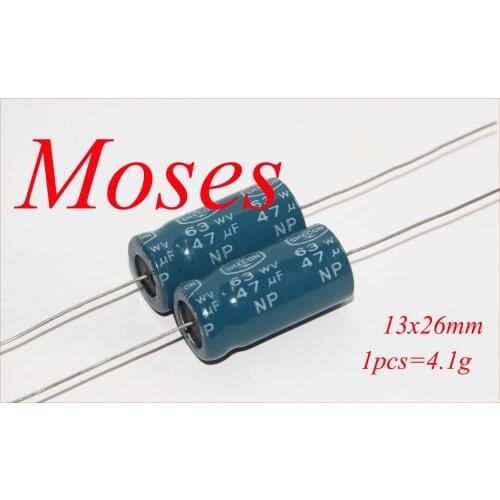 63v 47uf Original New Axial Audio NP Bipolar Electrolytic Capacitor Capacitance 13x26mm +/- 20
