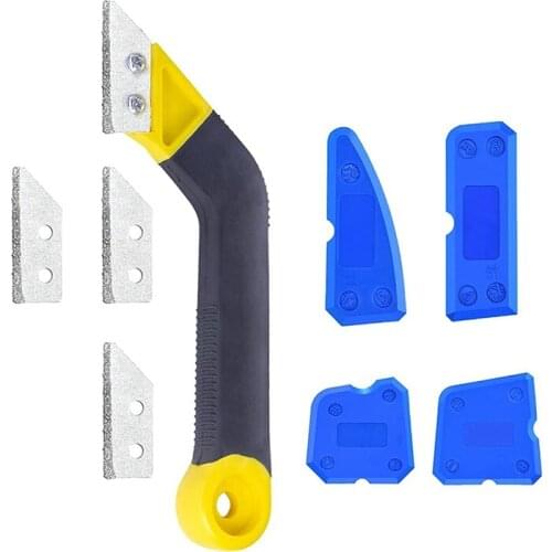 8Pcs Grout Remover Tool Silicone Sealant Tool Sturdy Angled Grout Scraping Rake Tool For Tile Cleaning