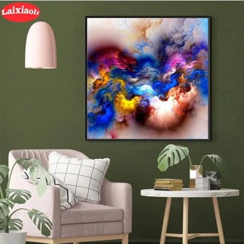 5D DIY Diamond Embroidery Abstract artistic colorful clouds Picture Diamond Painting Cross Stitch Mosaic New Arrival Wall Art