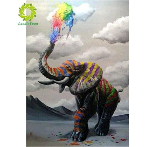 Diamant Painting 5D DIY Diamond Painting Full Pebble round Drill "elephant" Embroidery Cross Stitch gift Home Decor Gift