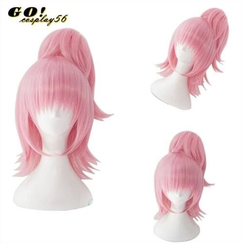 Amu Hinamori Cosplay Wig Shugo Chara ! Doki Party Miki Suu Ran Straight Pigtail Anime Pink Synthetic Hair for Adult Comic Con