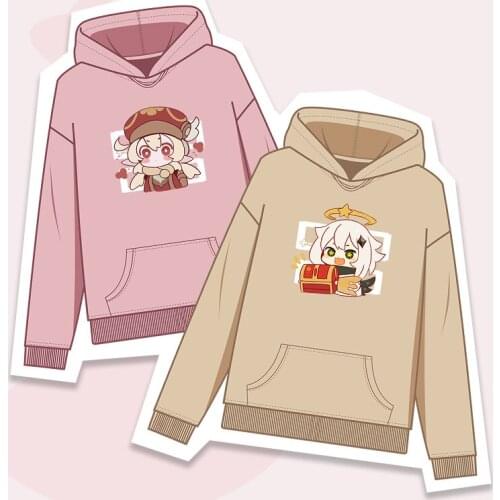 Anime Genshin Impact Paimon Klee Hooded Hoodie Sweatshirt Coat Couple Japanese Loose Spring Autumn Student Pullover Tops