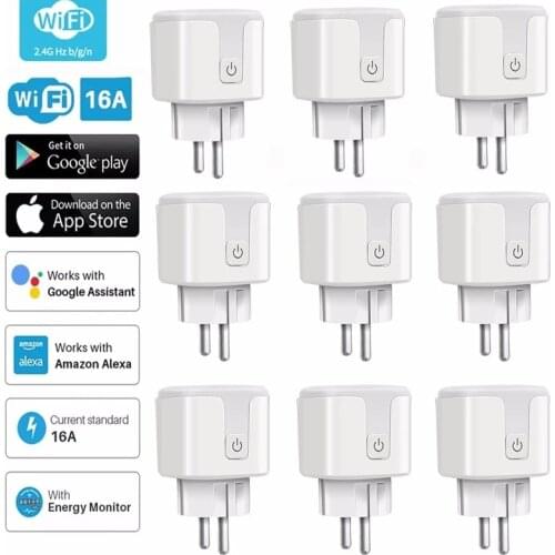 New Tuya Zigbee EU Plug WIFI Wireless Socket Smart Timer Plug Voice Control Home Smart Power Socket With Alexa Google Home