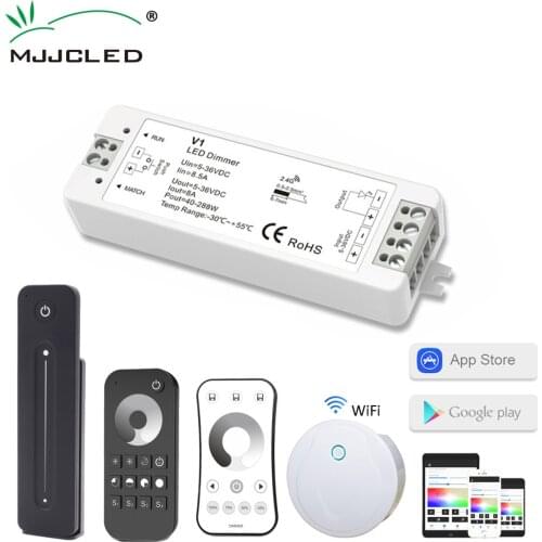 12V LED Dimmer 24V PWM Wireless RF Dimmer Switch 36V 5V LED Strip Dimmer 12 Volt 2.4G Remote Control for Single Color Lighting