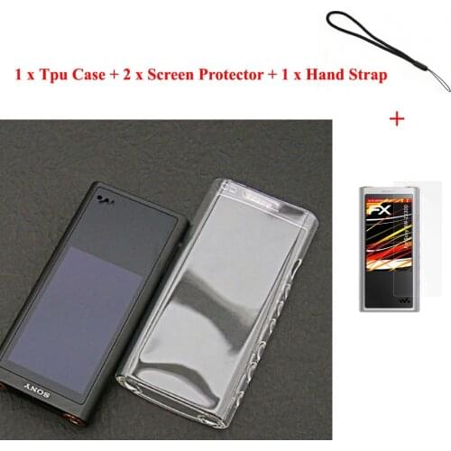 TPU Skin Case Cover for Sony Walkman NW-ZX300 NW-ZX300A Case with Films and Hand Strap