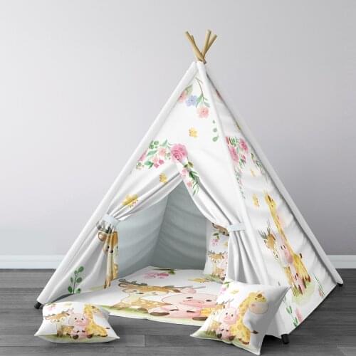 Play Tent for Kids Wigwam Portable Indoor Playground Tents Children Bedrooms Deer Giraffe Pig Model 131