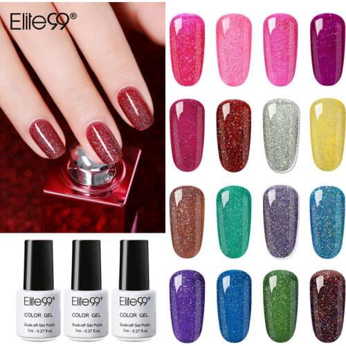 Elite99 7ml Neon Glitter Nail Gel Varnish Soak off Shiny Gel Lacquer Semi Permanent Nail Polish Nails Art Manicure Gel Vernis