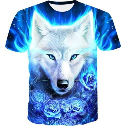 2021 new mens and womens fashion cool T-shirt animal/anime print 3D T-shirt summer short-sleeved T-shirt male T-shirt oversize