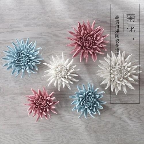 Chrysanthemum Decorative Wall Flower Dishe Porcelain Decorative Plate Vintage Home Decor