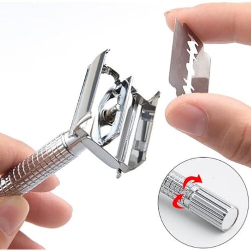 Stainless Steel Classic Razor Handle For Men Barber Straight Razor Holder Mens Shaving Face Razor Blades Shaving Machine
