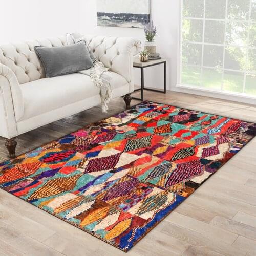 Colorful carpet quadrangle square shaped ethnic patterned carpet modern carpet living room carpet free shipping soft