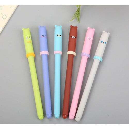 1 PCs Creative Pen Cap Animal Styling Neutral Cute Learn Stationery Water-based Pen Cartoon Black Syringe Signature Pen
