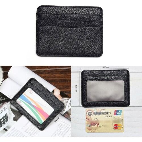Creative Mens Pu Leather Wallet Front Pocket Slim Mini Credit Card Id Holder Purse Black Purse Credit Card Holder