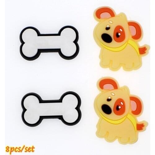 Cute Dollars In The Eyes Funny Dog Bone Lovely Fast Food For Bracelets Children Party Gift Beach Sandal Decorations Buttons