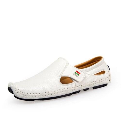 Fashion Moccasins For Men Loafers Summer Walking Breathable Casual Shoes Men Hook&loop Driving Boats Men Shoes Flats
