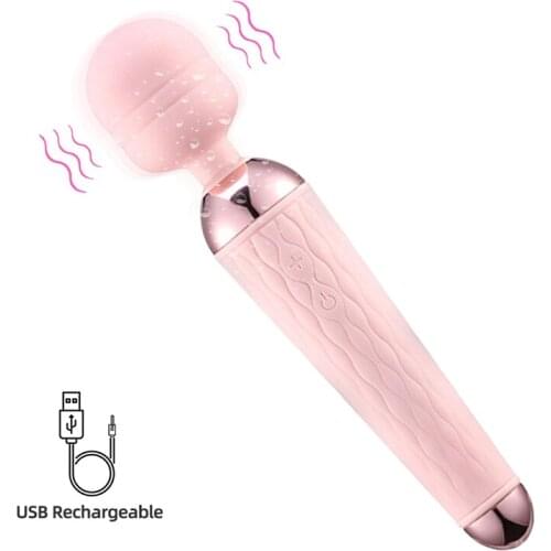 Powerful Oral Clit Vibrators USB Charge Av Magic Wand Vibrator Anal Massager Adult Sex Toys For Women Safe Silicone Sex Product