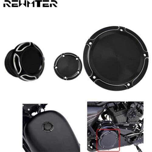 Motorcycle Vented Fuel Gas Tank Decorative Oil Cap+Derby Cover Timer Timing Cover Set For Harley Touring Road Glide Dyna Softail