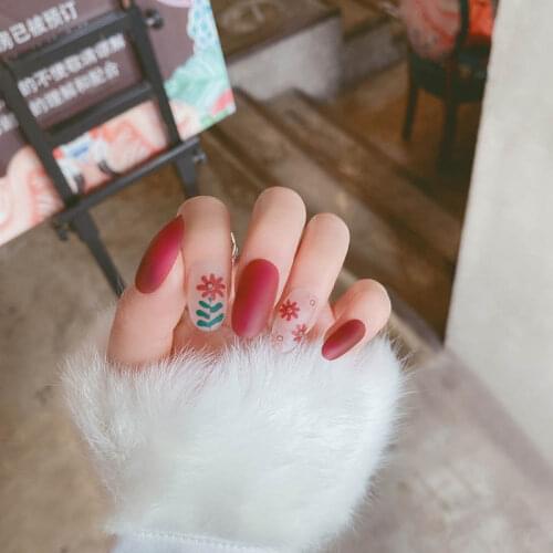 High Quality Full Cover Medium Length Round Head fake press on nails Cute White Color Bear Shape false nails for girls with glue