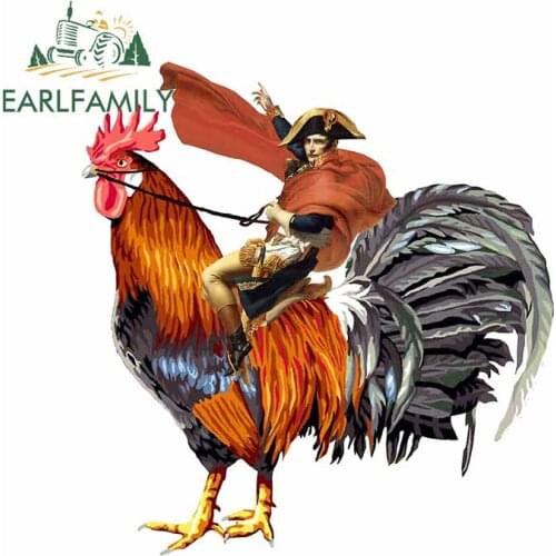 EARLFAMILY 13cm x 12.3cm for Rooster Knight Refrigerator VAN Car Sticker Windshield Decal Waterproof Scratch-Proof Car Styling