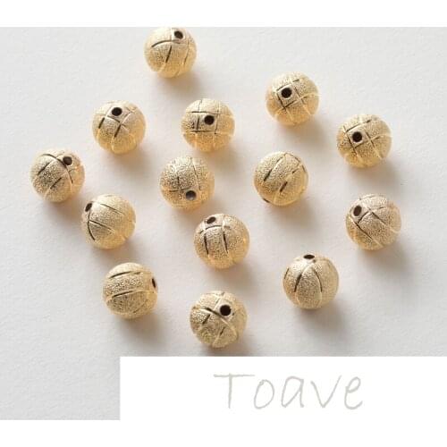 Real gold frosted round beads straight hole batch flower diy sweater beaded hand-made material accessories