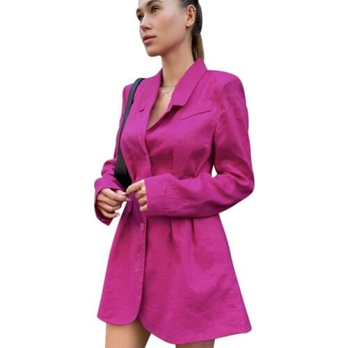 Autumn Women Long Backless Solid Color Hollow Out Slim Blazers