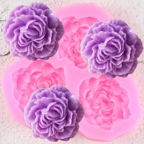 Peony Flower Silicone Molds Wedding Cupcake Topper Fondant Mold Cake Decorating Tools Soap Clay Candy Chocolate Gumpaste Moulds