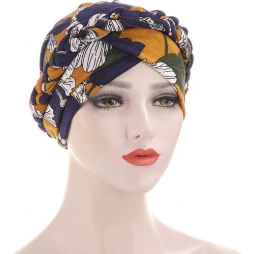 Tie Dye Turbans Headbands Women Knot Braid Hijab Inner Caps Underscarf Bonnet Fashion Streetwear African Female Africa Clothing
