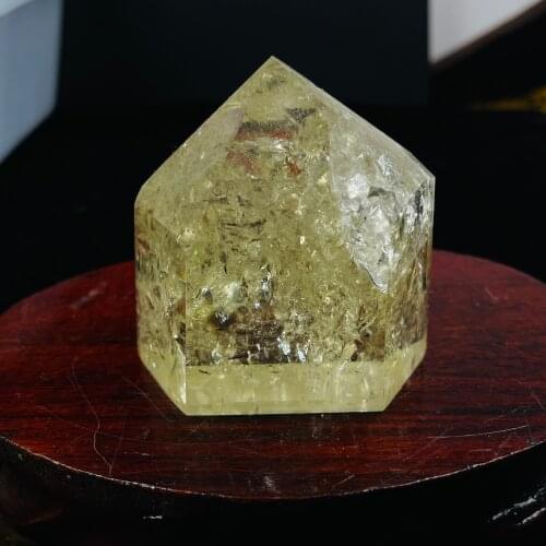 Natural Citrine Crystal Quartz Obelisk Wand Point Healing