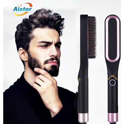Men Beard Hair Straighteners Multifunctional Hair Brush Curling Iron Straightening Comb Quick Hair Styler