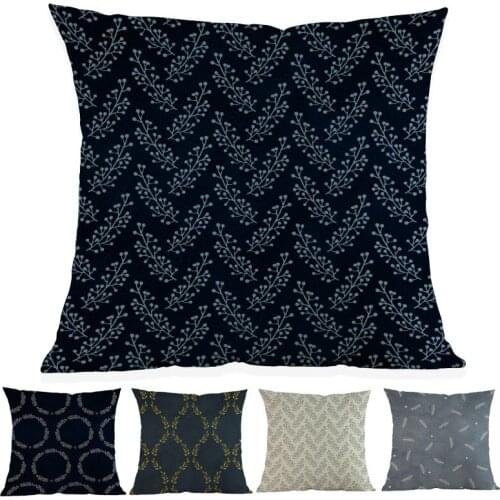 Christmas Style Plant Floral Geometry Wreath Pattern Throw Linen Pillow Case Home Sofa Chair Room Decorative Cushion Cover